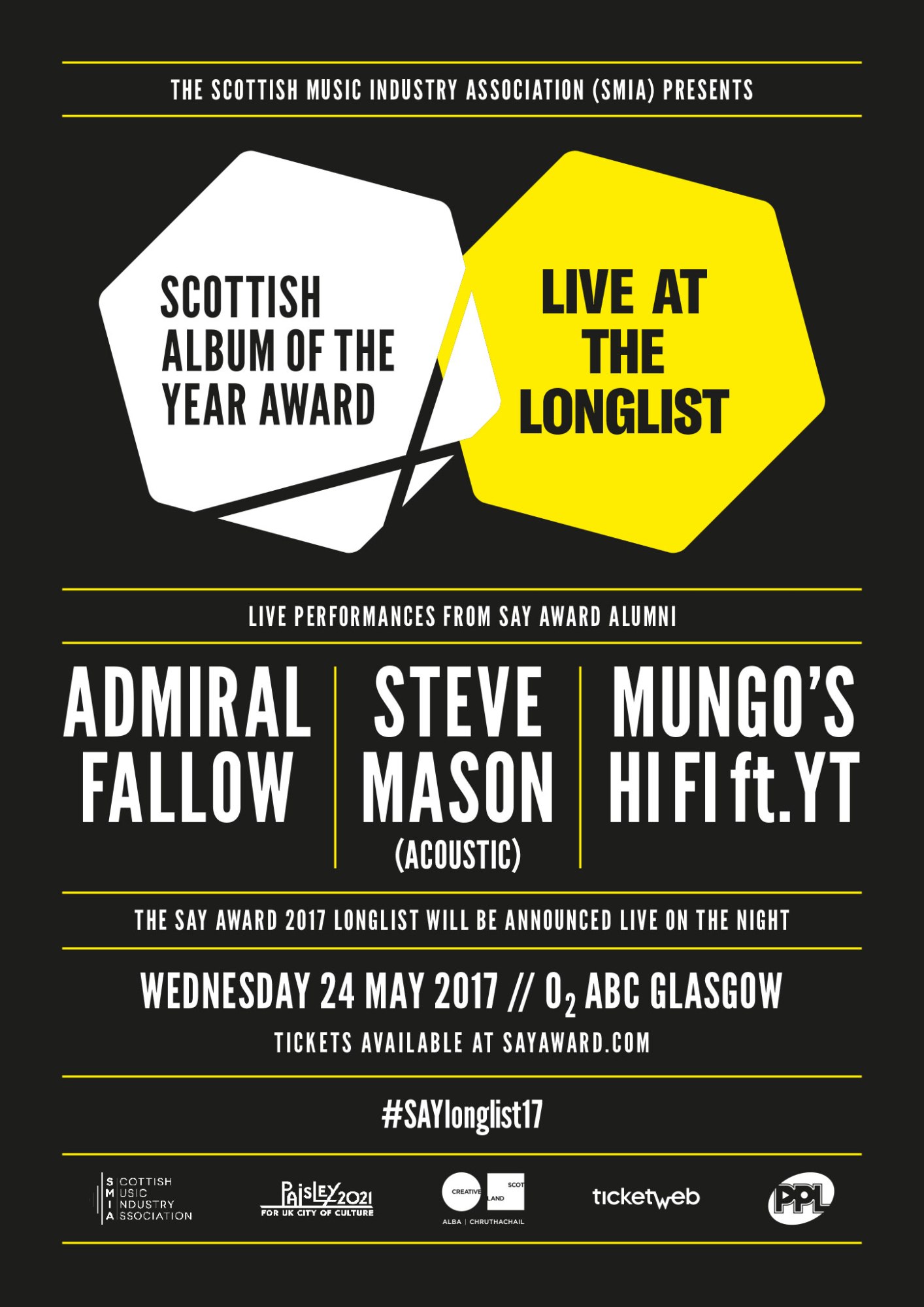 Scottish album of the year live at the longlist poster