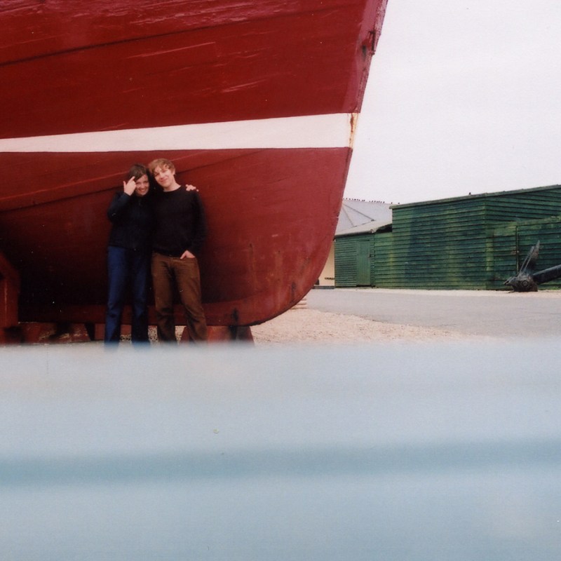 the pastels by a boat
